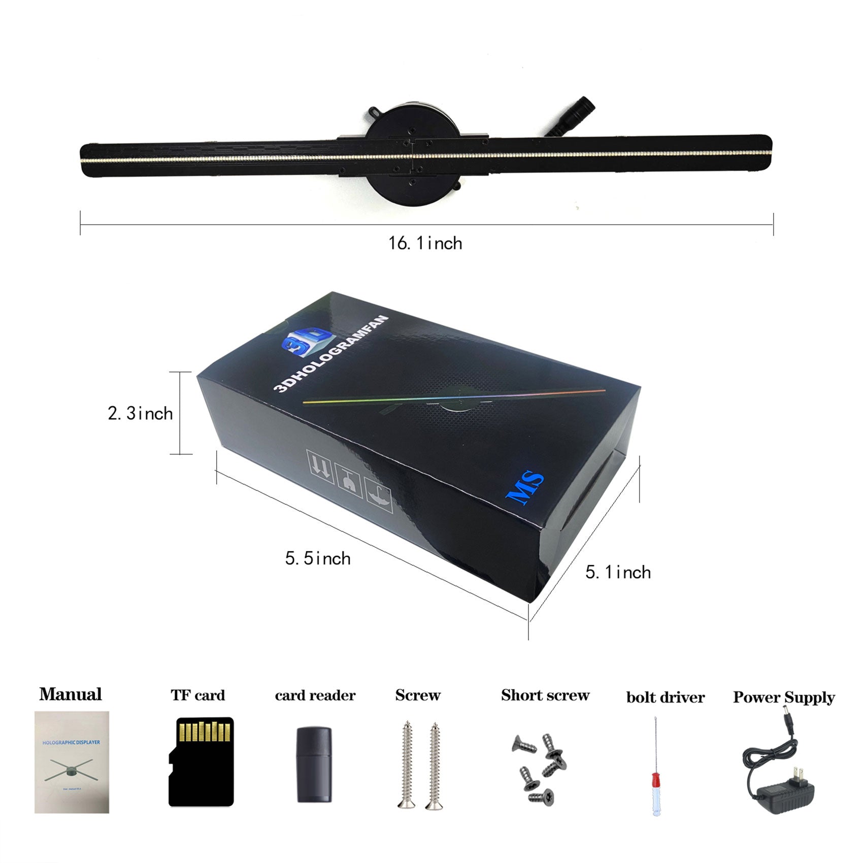 3D Hologram Fan, 16.5