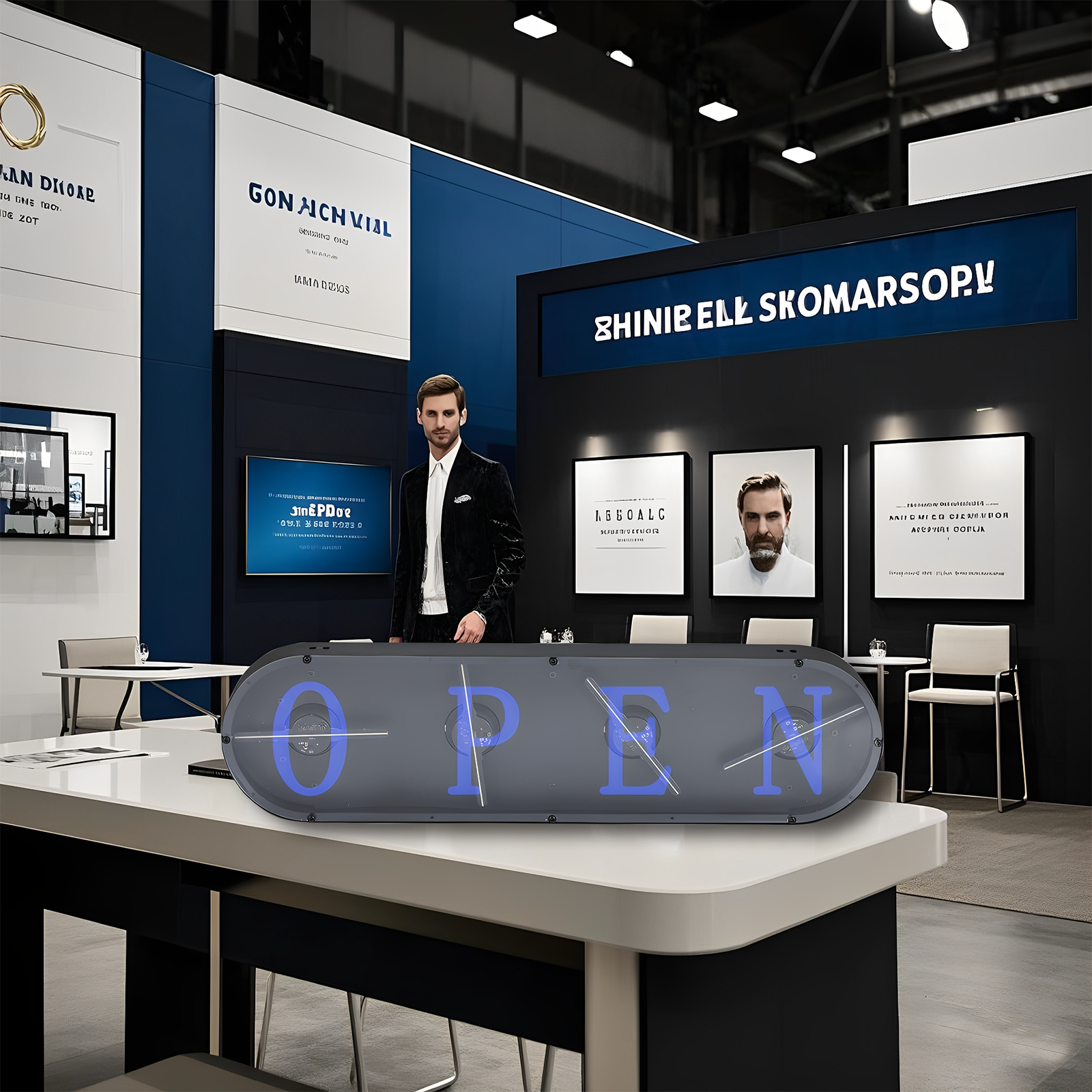 Missyou 3D holographic fan, 18cm 3D holographic fan with WiFi projector and 1500 video libraries - HD desktop LED ceiling light suitable for shops and bars