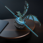 3D Hologram Fan,12.6" Projector with 1.2" Thickness, 700 Video Library, 224 LEDs for Business Signs, Bar, Casino, Party, Halloween Ads