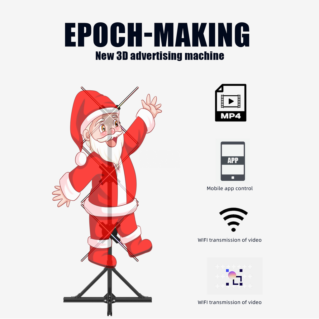 Miss You Triple Fan Hologram: Easy Splicing for Expansive 3D Visuals, Perfect for Business Advertising with Stunning, Dynamic Displays