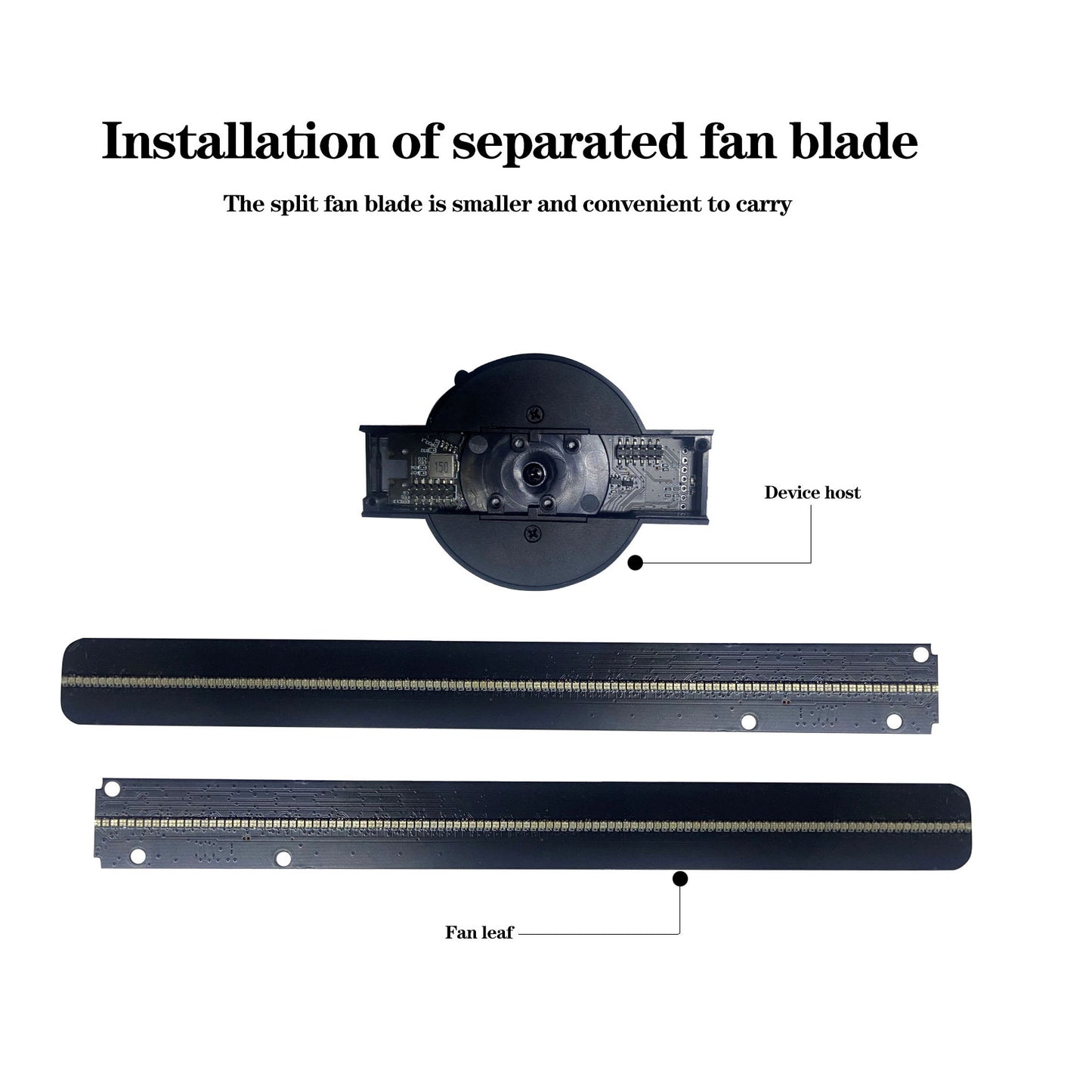 3D Hologram Fan, 16.5" with WiFi, APP Control, Disassembled Fan Blades for Compact Size, Hologram Display