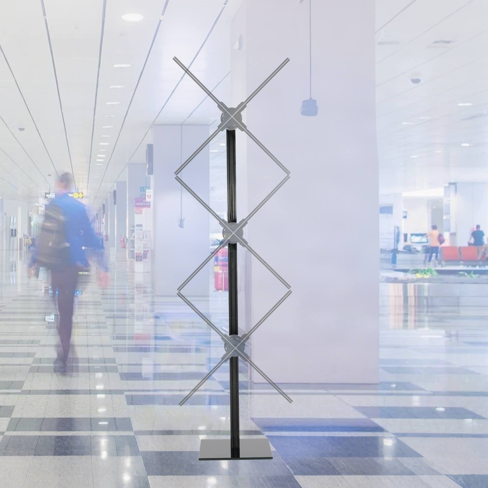 Miss You Triple Fan Hologram: Easy Splicing for Expansive 3D Visuals, Perfect for Business Advertising with Stunning, Dynamic Displays