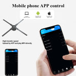 Missyou 18.1" 3D Hologram Fan WiFi Projector, 700 Video Library, Tabletop Holographic LED Night Light for Halloween, Shop, Bar, Casino, Party Ads