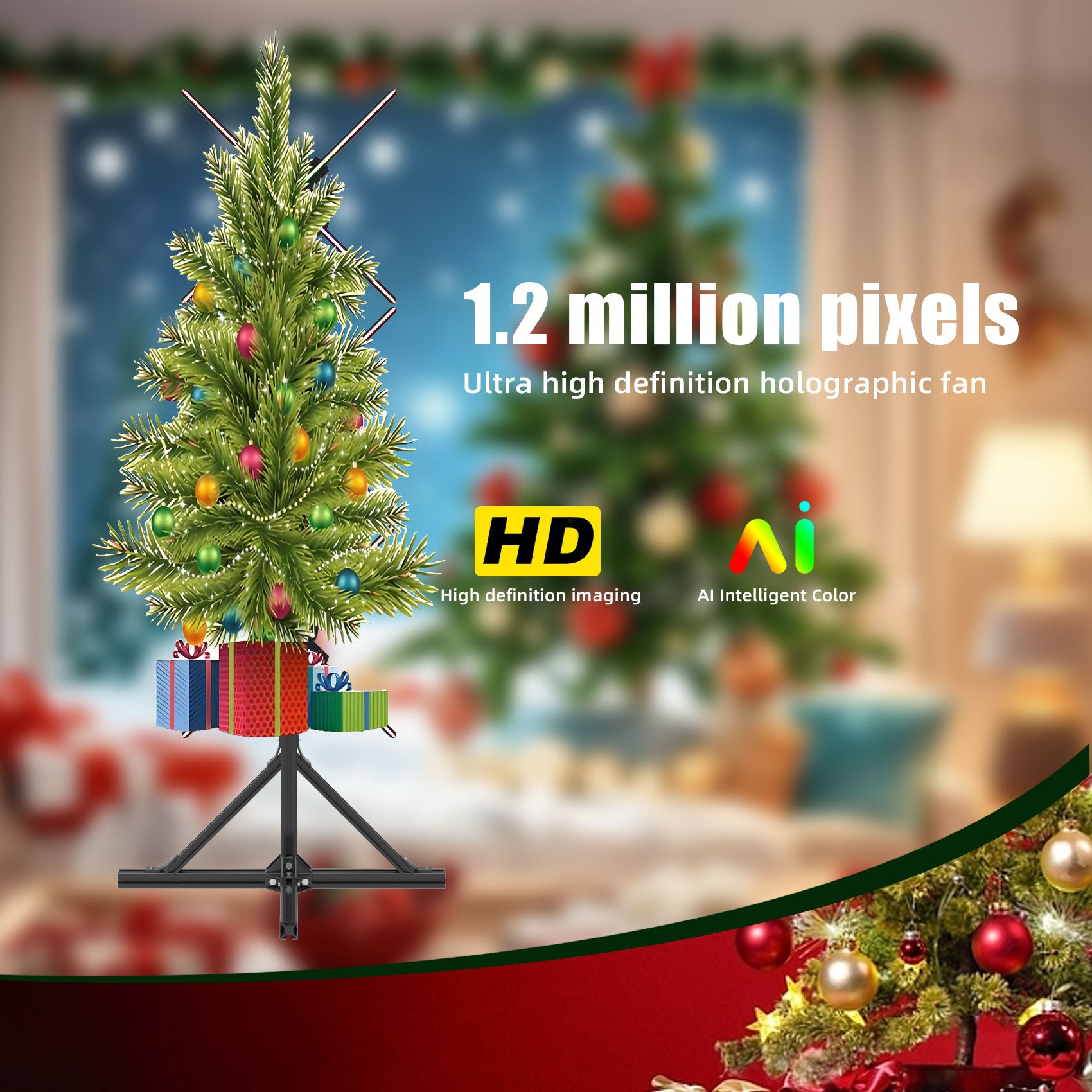 Miss You 20-Inch 3D Hologram Fan Splicing Bracket - 1960MM Holographic Display for Trade Shows and Exhibitions, Easy Setup and Portable Desig