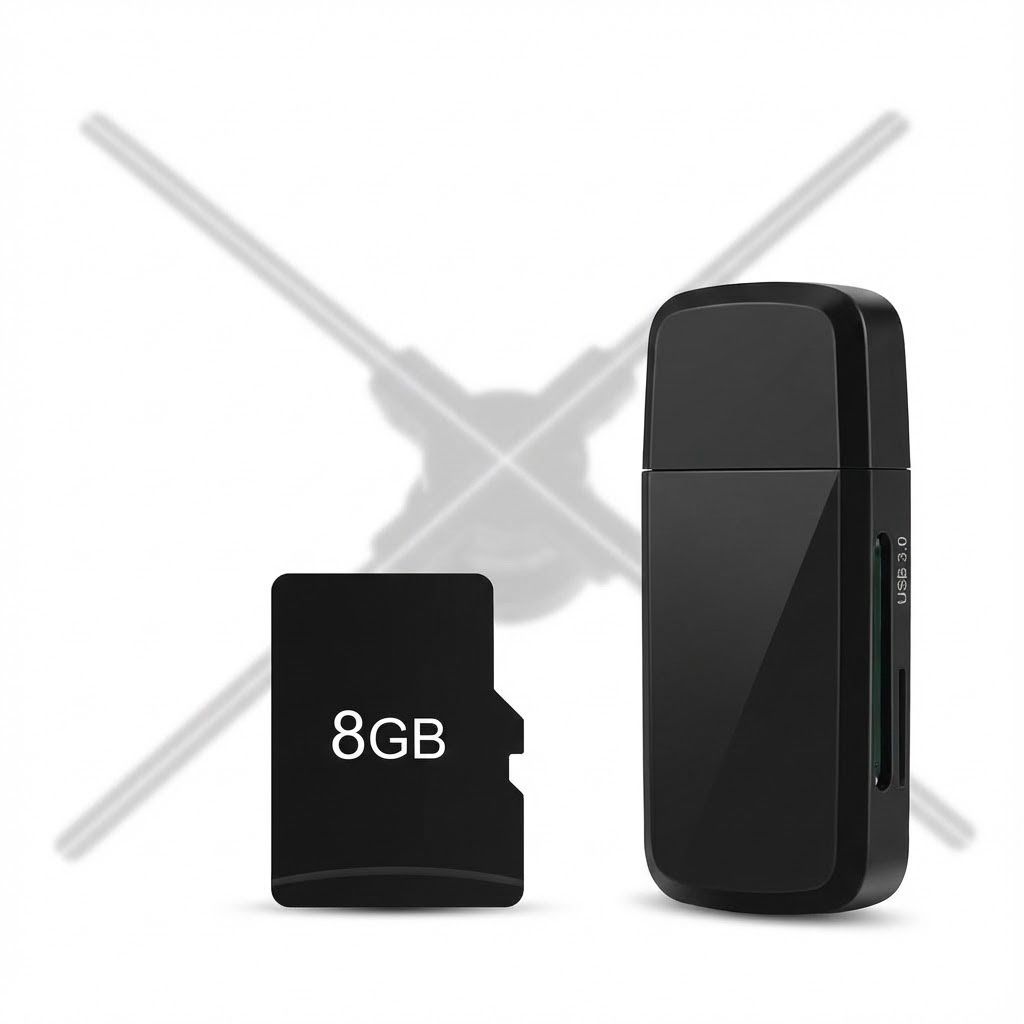 8GB Micro SD Card for 3D Hologram Fan Projector, Universal Replacement TF Memory Kit with USB Reader, Access to 1500+ 3D Video Cloud Library, Class 10 Speed for Advertising Display