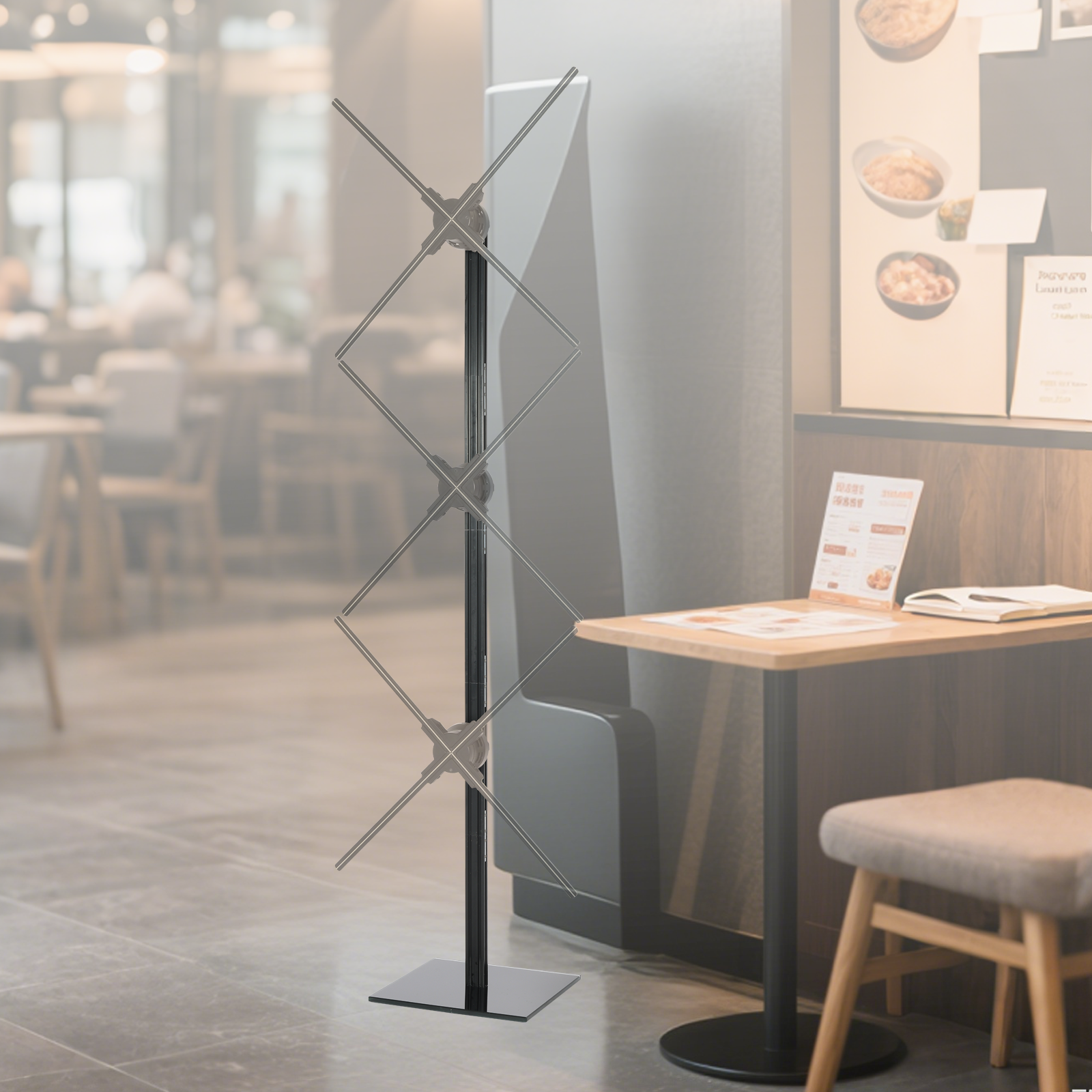 Miss You Triple Fan Hologram: Easy Splicing for Expansive 3D Visuals, Perfect for Business Advertising with Stunning, Dynamic Displays