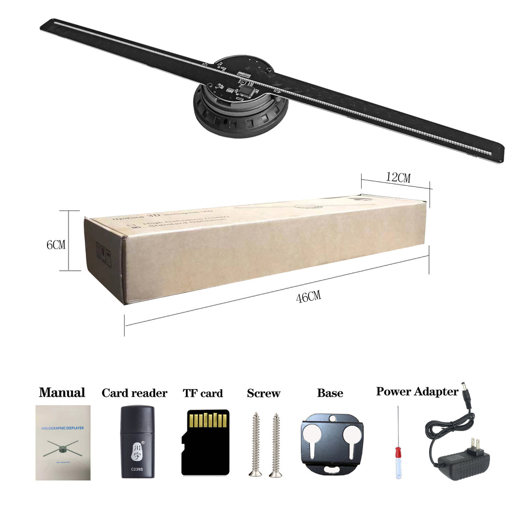 3D Hologram Fan 3D Projector, 17" Thick Display, 700 Video Library for Business Signs, Bar, Casino, Party, Halloween Ads