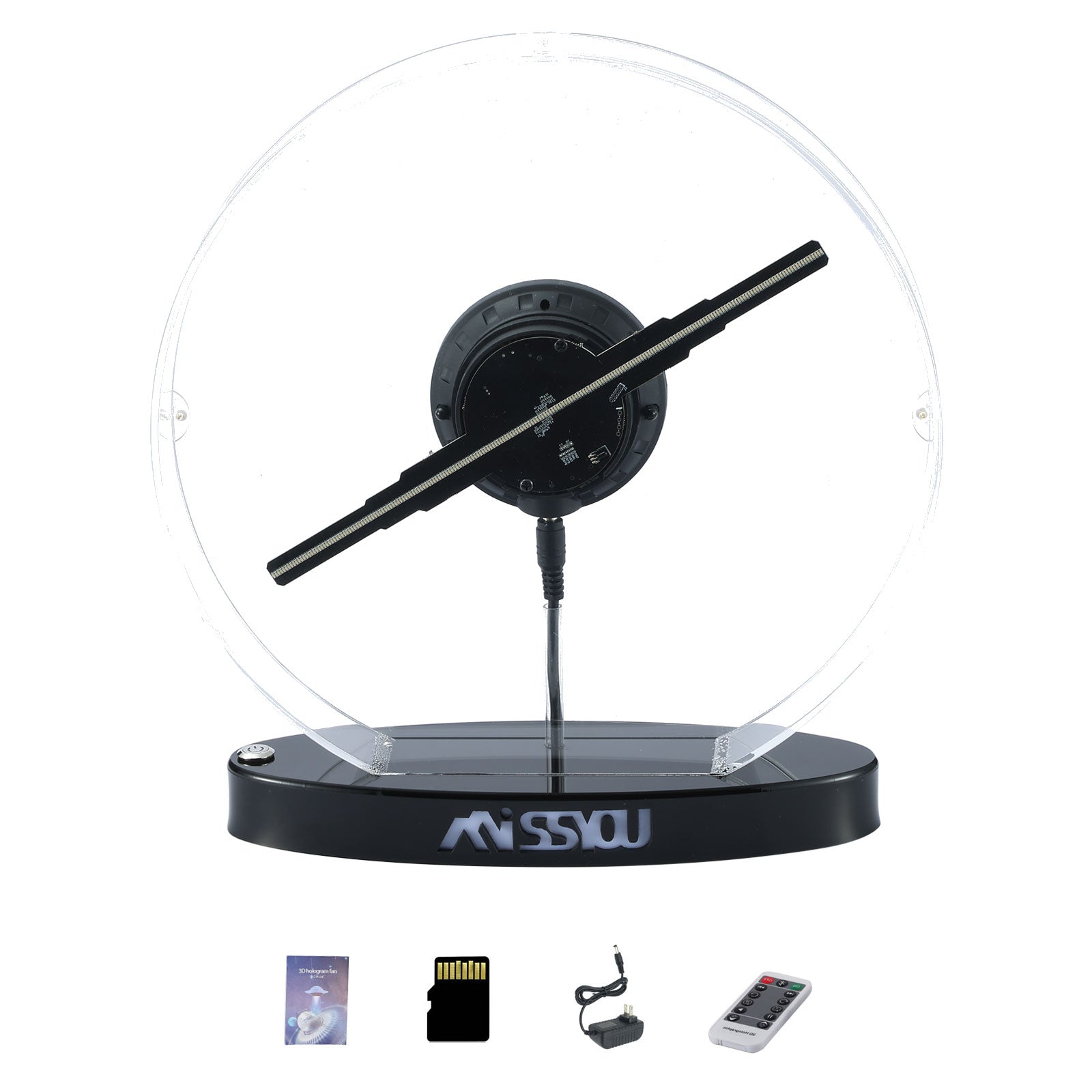 Missyou 11.8-inch 3D Hologram Fan - Customizable Logo, Bluetooth and WiFi Control, Over 700 Video Libraries, Remote Control and Acrylic Cover, Ideal for Advertising and Events