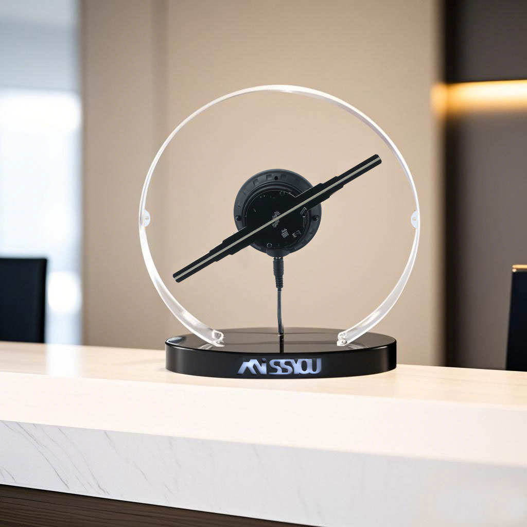 Missyou 11.8-inch 3D Hologram Fan - Customizable Logo, Bluetooth and WiFi Control, Over 700 Video Libraries, Remote Control and Acrylic Cover, Ideal for Advertising and Events