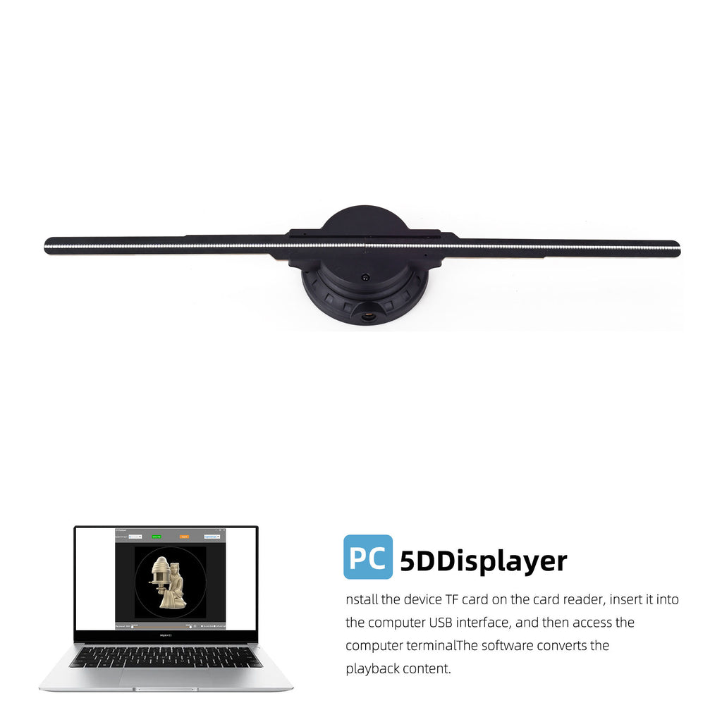 MISSYOU 3D Holographic Fan, 40cm, 700 Video Library, for Halloween Christmas Party, Business Sign, Bar, Casino
