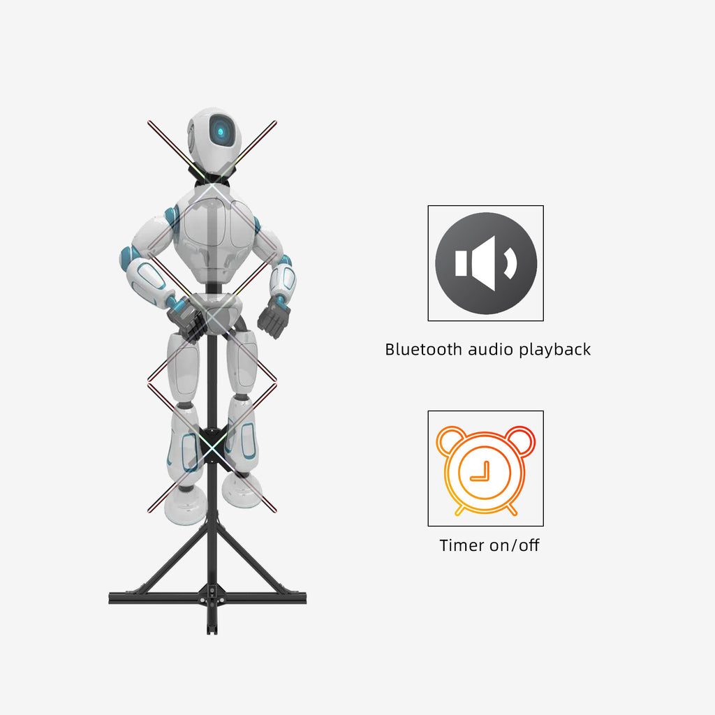 Miss You Triple Fan Hologram: Easy Splicing for Expansive 3D Visuals, Perfect for Business Advertising with Stunning, Dynamic Displays