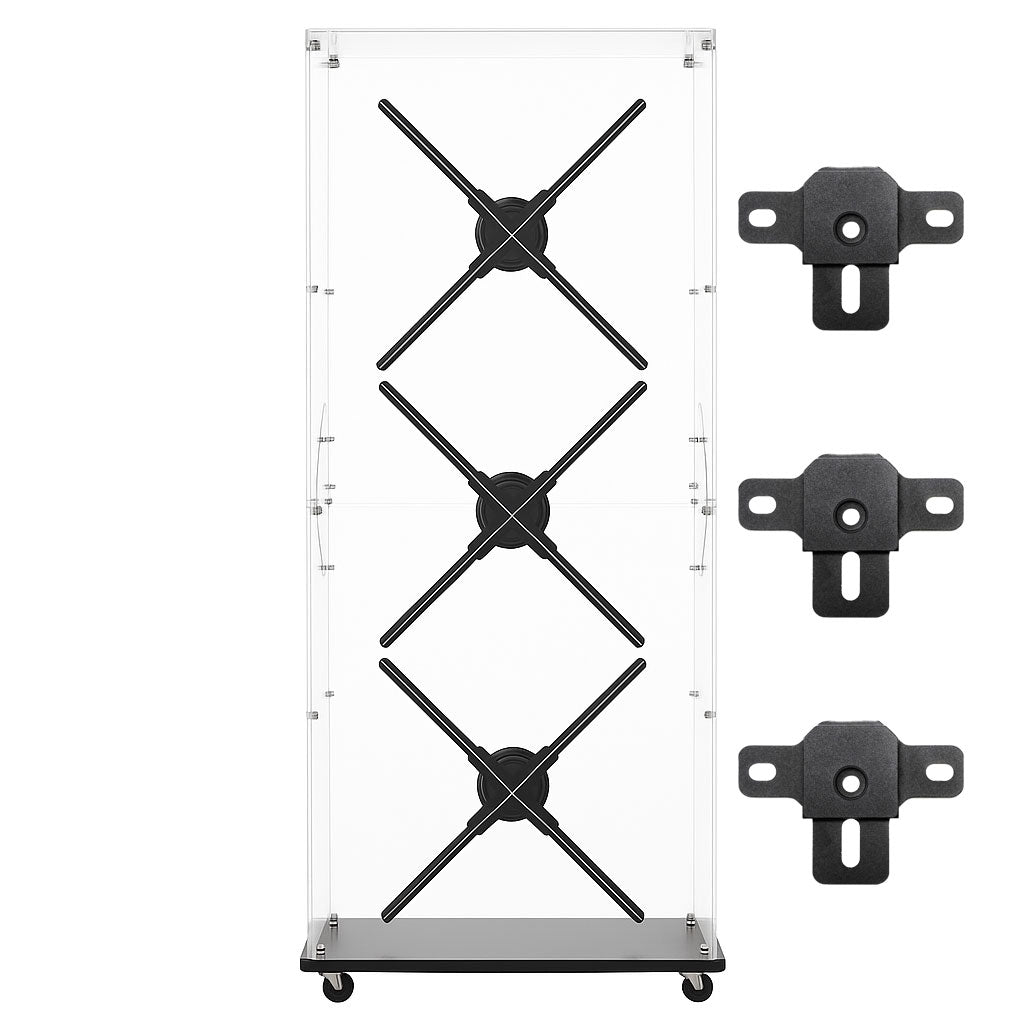 Missyou 3D Hologram Fan Mounting Base, Aluminum Wall Mount Bracket Backplate for 46cm-100cm 4-Blade Fans, Tripod Compatible Replacement Part, Heavy Duty Support for Large Holographic Displays