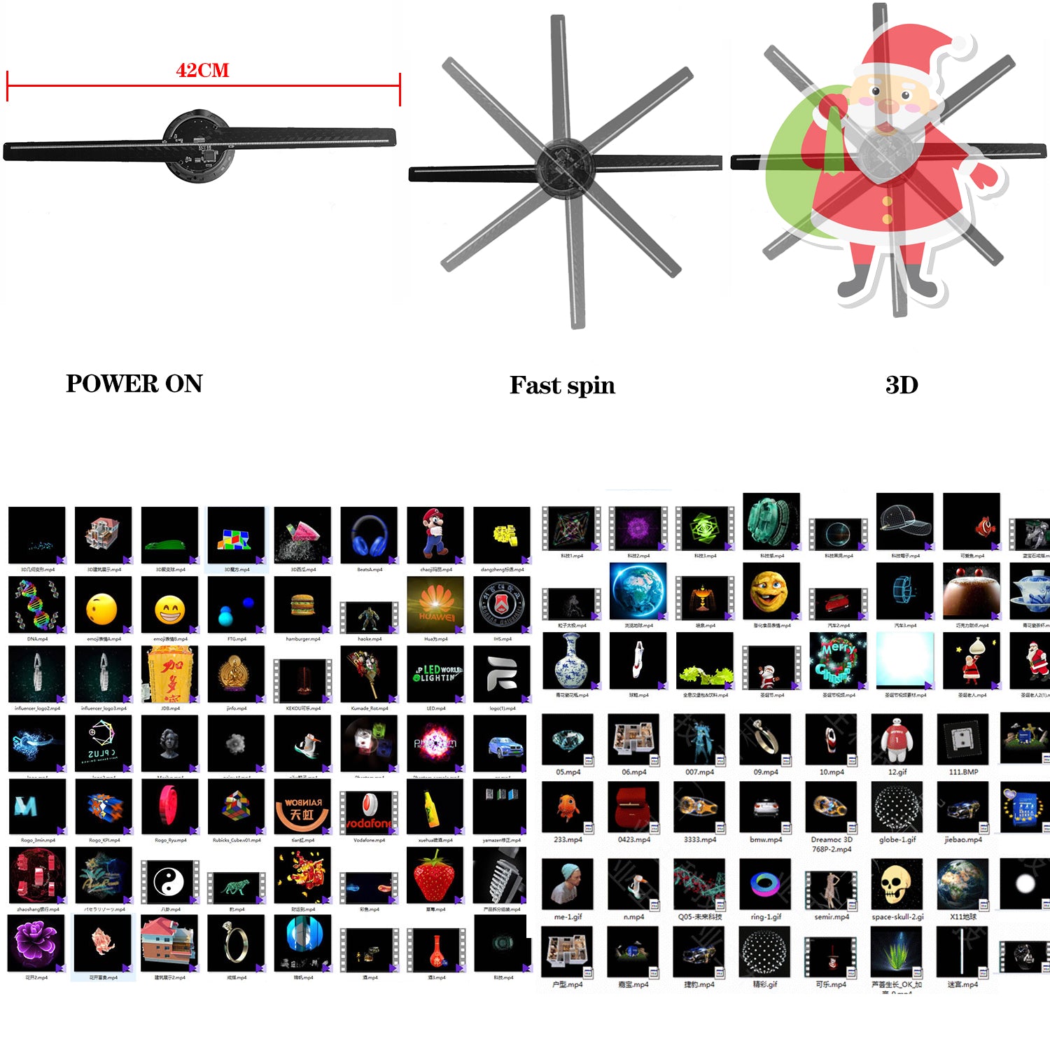3D Hologram Fan 3D Projector, 17