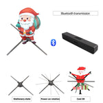 Missyou 25.6" 3D Hologram Fan Projector with Remote, Bluetooth, Splicing, 700 Videos, 768 LEDs for Business Signs, Bar, Casino, Party, Halloween