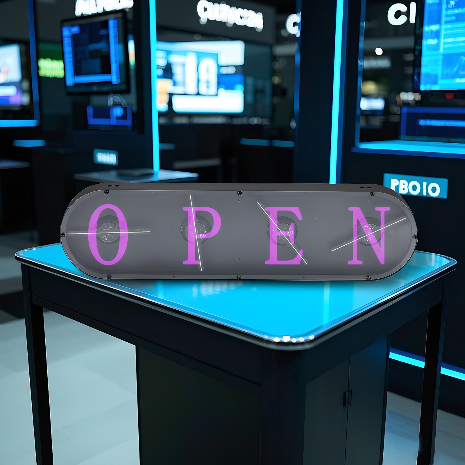 Missyou 3D holographic fan, 18cm 3D holographic fan with WiFi projector and 1500 video libraries - HD desktop LED ceiling light suitable for shops and bars