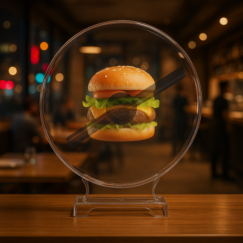 7.8" 3D Hologram Fan Projector, 1.2" Thick, 700 Video Library for Business Signs, Bar, Casino, Party, Halloween Ads