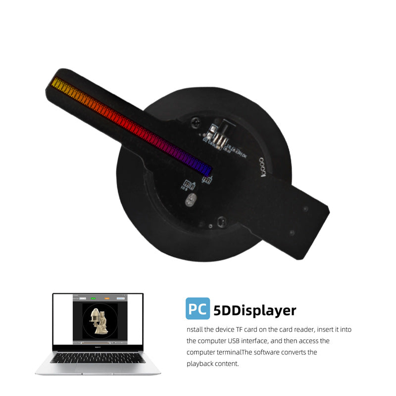 3D Hologram Fan Projector - 3.5" Wi-Fi LED Display for Halloween Ads, Events, Exhibitions, App Control, 128 LED Beads, 700+ Videos, Support