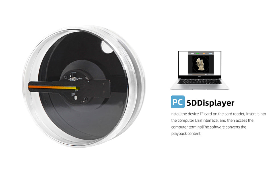 MISS YOU MS12-D13D Hologram Fan, 4.7" 3D Fan with WiFi, 700 Videos, HD 2000*1444PX, Tabletop or Ceiling LED Light for Shops, Bars