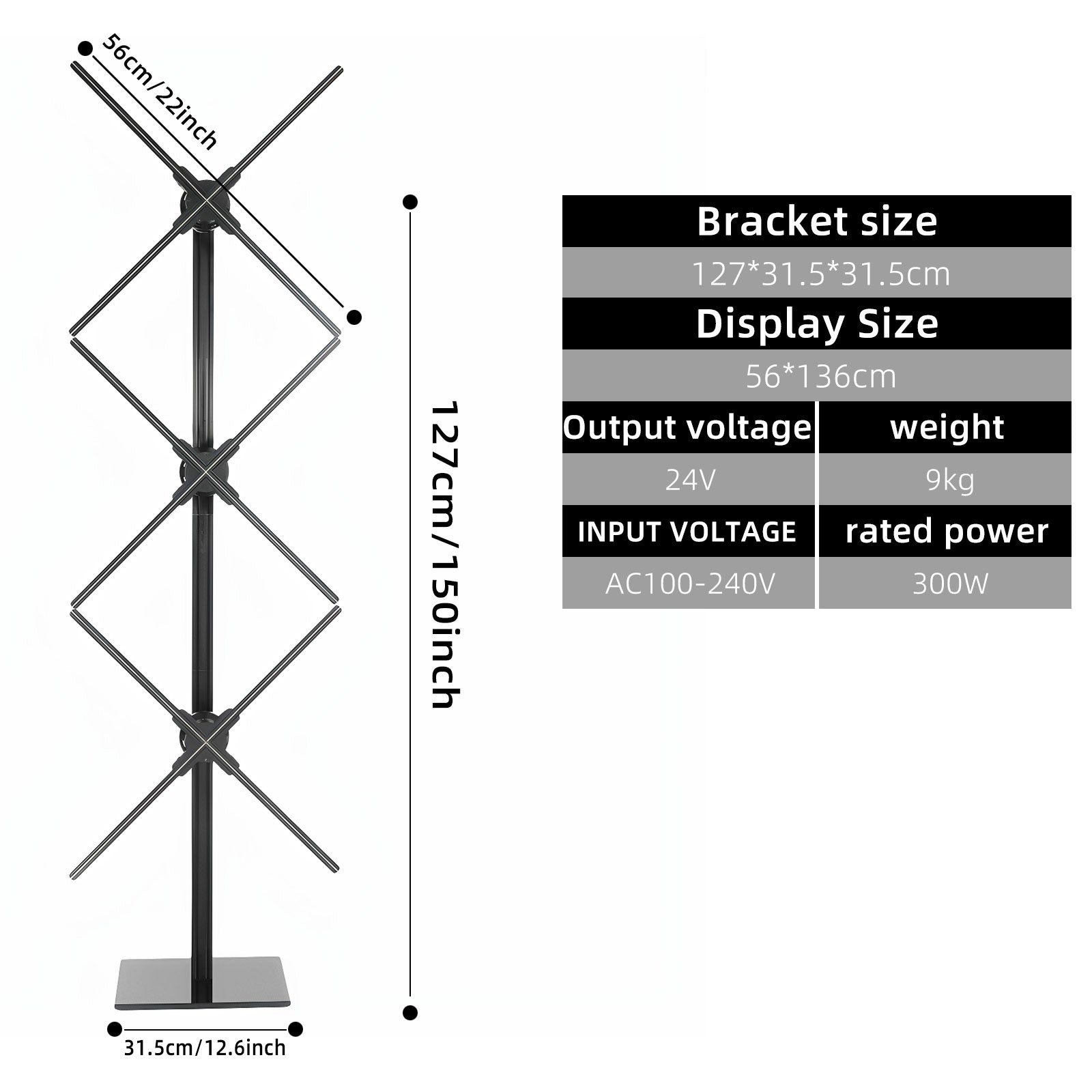 Miss You Triple Fan Hologram: Easy Splicing for Expansive 3D Visuals, Perfect for Business Advertising with Stunning, Dynamic Displays