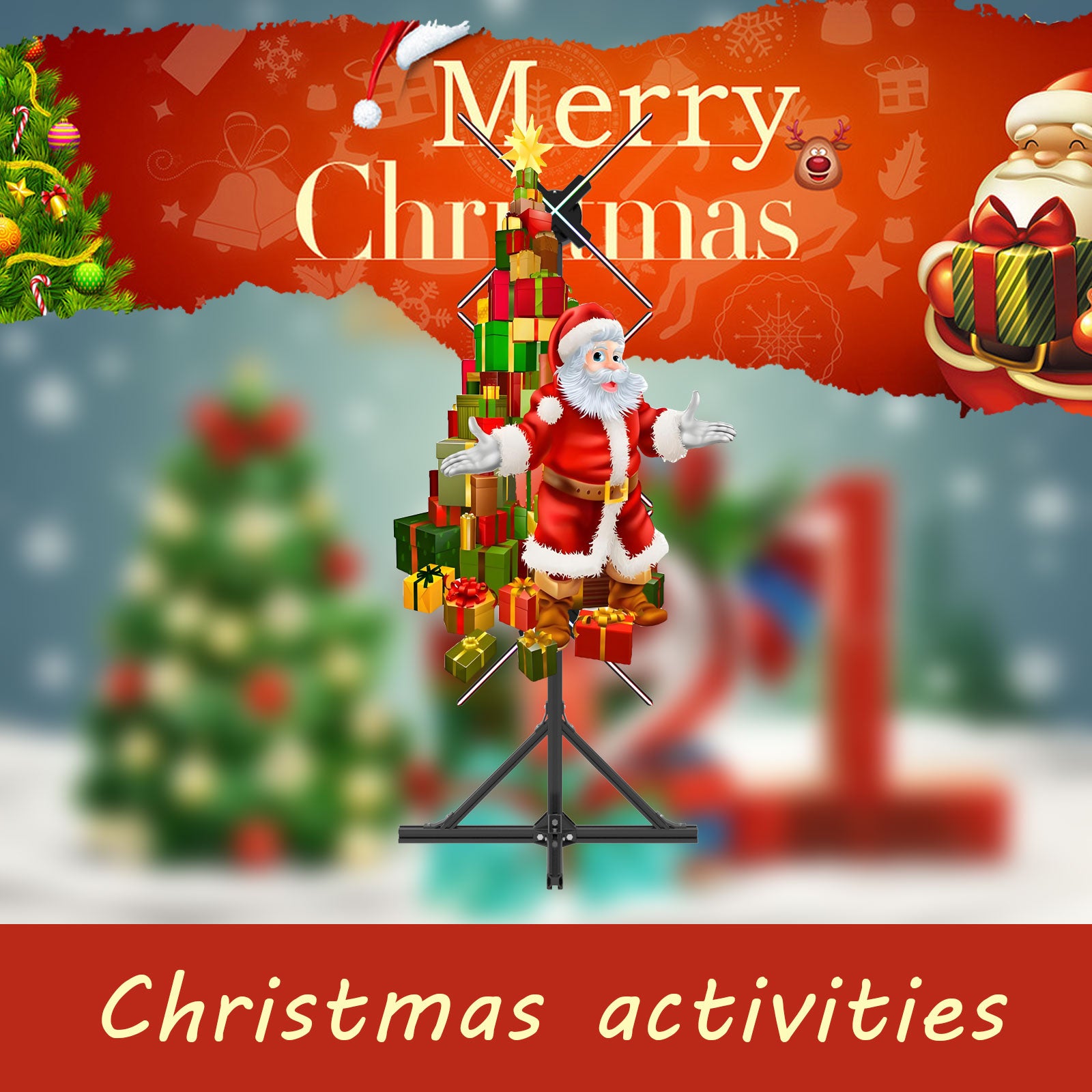 Miss You 20-Inch 3D Hologram Fan Splicing Bracket - 1960MM Holographic Display for Trade Shows and Exhibitions, Easy Setup and Portable Desig