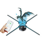 3D Hologram Fan Display with WiFi, Four-Axis Spin, Fast Upload via iPhone/Android, 33.5" 3D Holographic Fan Projector for Shop, Bar