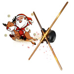 3D Hologram Fan Display with WiFi, Four-Axis Spin, Fast Upload via iPhone/Android, 33.5" 3D Holographic Fan Projector for Shop, Bar