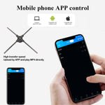 3D Hologram Fan Display with WiFi, Four-Axis Spin, Fast Upload via iPhone/Android, 33.5" 3D Holographic Fan Projector for Shop, Bar