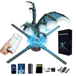 3D Hologram Fan Display with WiFi, Four-Axis Spin, Fast Upload via iPhone/Android, 33.5" 3D Holographic Fan Projector for Shop, Bar