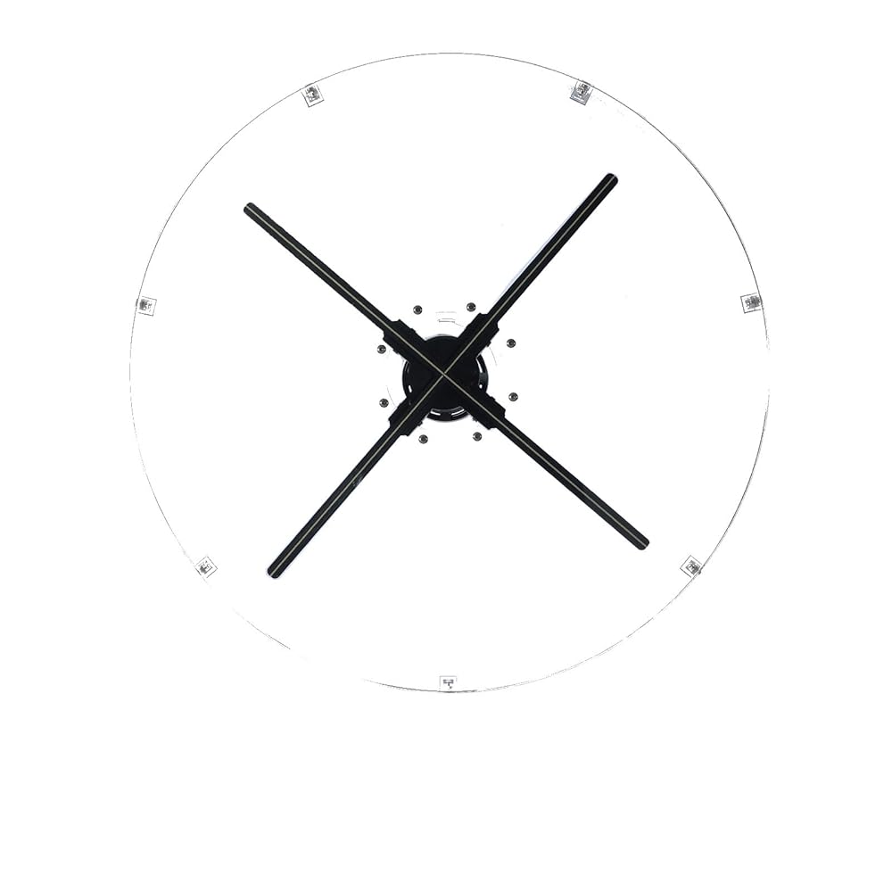 56 cm round protective cover installation example; pictured hologram fan not included