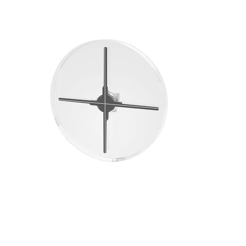 Installation example for 70 cm and 85 cm round protective covers; pictured hologram fan not included
